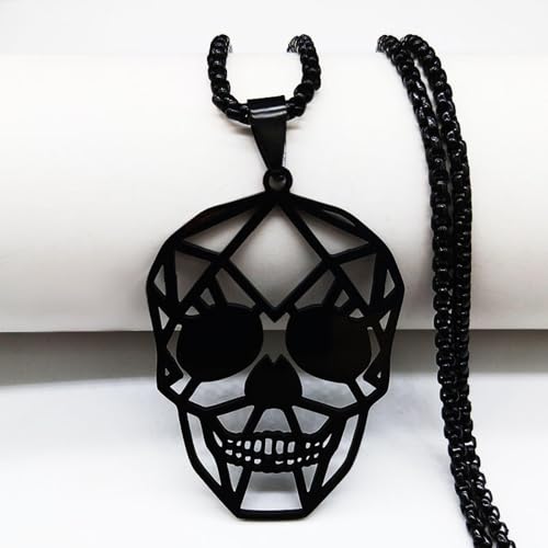 Collier homme tête de mort robuste pour éviter l'oxydation