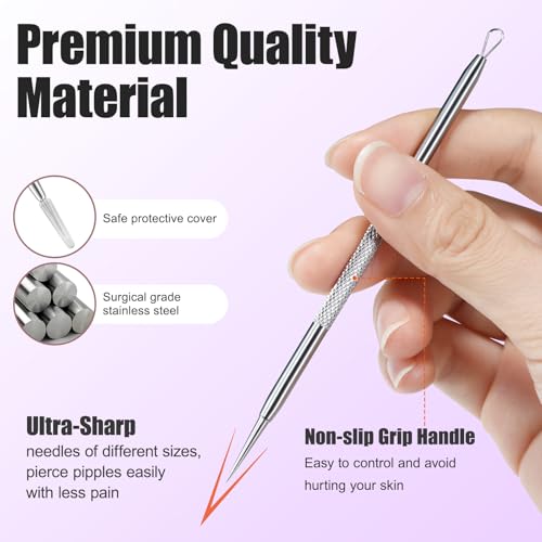 MORGLES Kit de Ferramentas para Remover Espinhas com 15 Peças, Removedor de Cravos de Aço Inoxidável