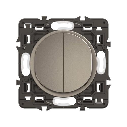 Interrupteur va-et-vient double lumineux 10A Legrand Céliane titanium