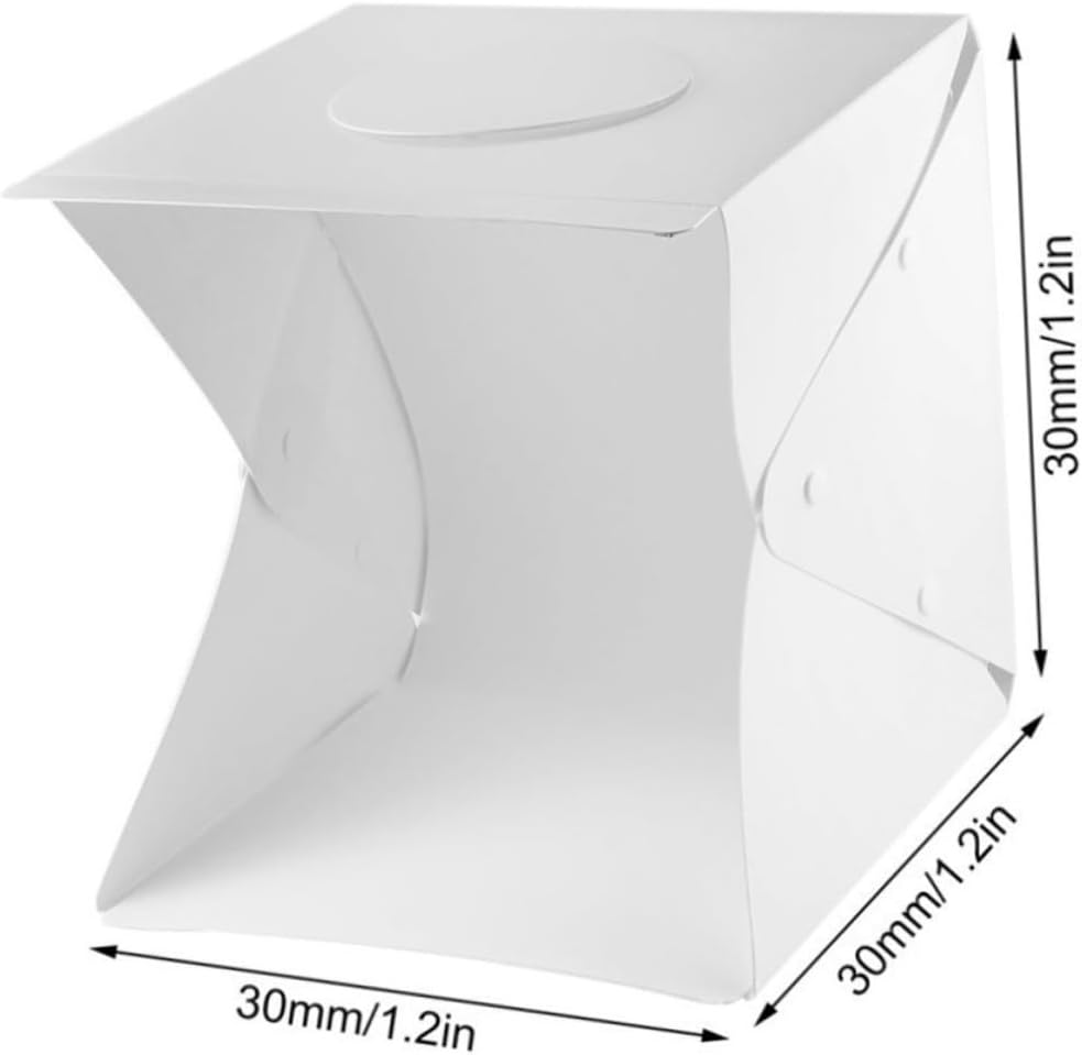 Housoutil Portable 30cm LED Light Box Photography Kit with Double-Sided Black and White Backdrops, Mini Photo Tent Soft Light for Product Shooting and Jewelry Photography