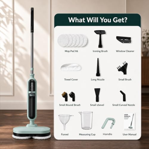 Motorized Scrubbing Steam Mop, 260+ Scrubs/Min, High-Temp Steam - image 9
