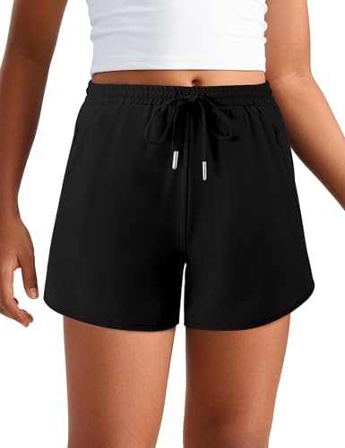 Girls High Waist Running Shorts Quick Dry Athletic Workout Soccer Basketball Shorts with Mesh Liner Zipper Pockets2