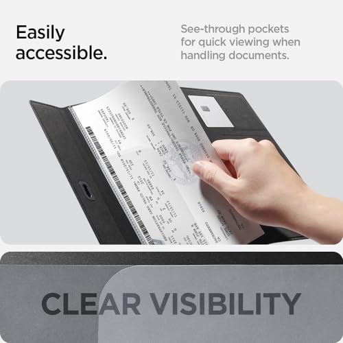 Image of Spigen Hyper-Slim Car Registration and Insurance Card Holder for All Cars | ID License Car Essential Documents Holder [Tesla Model Y Juniper L (2026) & 3 /Y /S /X /Cybertruck] - Black