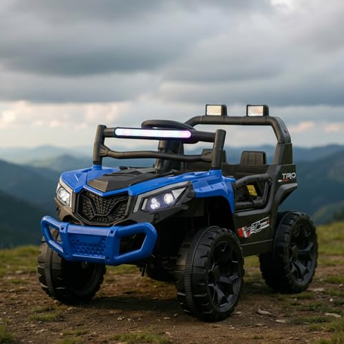 Image of Baybee Terrago Battery Operated Jeep for Kids, Ride on Toy Baby Car with Light & Music, Dual Mode Kid Jeep Battery Car, Rechargeable Electric Jeep Car for Kids to Drive 3 to 8 Years Boy Girl (Blue)