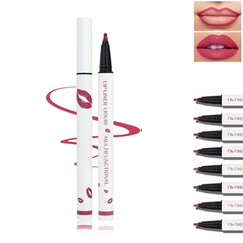 Rietoiu Cool Story 2-in-1 Waterproof Longwear Liquid Lip Liner, Matte Lip Stain Marker, Long Lasting Lip Liner (02)