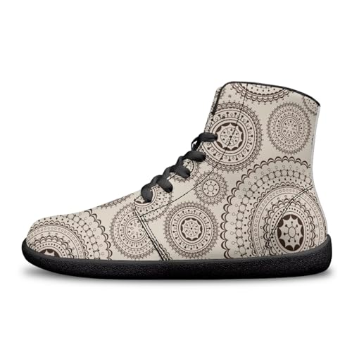 Image of Binienty Zero Drop Sole Barefoot Men's Women's PU Leather Flat Minimalist Barefoot Sneakers Athletic Shoes Waterproof