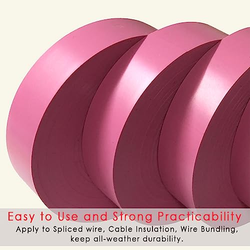 Lyltech Pink Electrical Tape, 66 Feet X 3/4 Inch,Waterproof,Strong Adhesive, Vinyl Rubber Adhesive Electrical Tape Use At No More Than 600V & 176F #TOP3