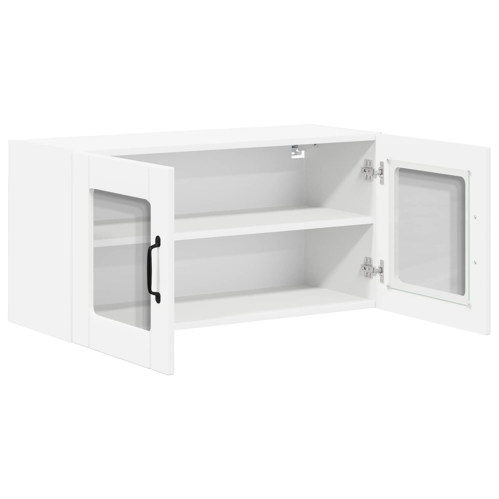 vidaXL Cabinet en Verre Mural Lucca Blanc 80 x 31 x 40 cm, Solutions de Cuisine Modernes, Panneau rectangulaire en Bois, Protection pour Lave-Vaisselle, Gain de Place