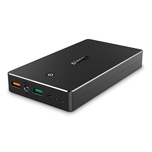 AUKEY Quick Charge 3.0 Batterie Externe 20000mAh, Power Bank avec 2 Entrée Lightning et Micro USB, pour iPhone X/ 8/ Plus/ 7/ 6s, Samsung S8+/ S8, iPad, Tablet