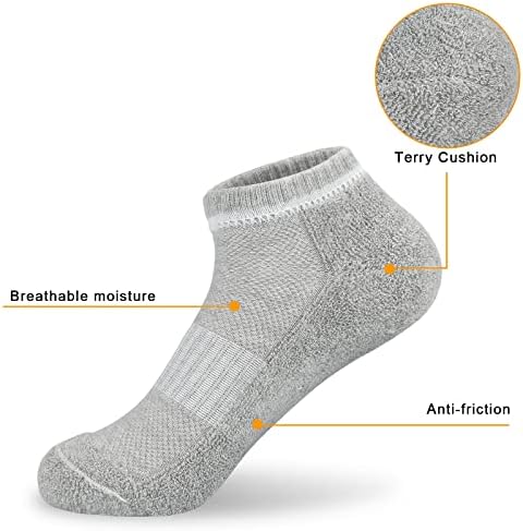 White Trainer Socks Womens 4-7,Ladies Running Socks 5 Pairs Cushioned Sports Socks Ankle Socks Cotton Breathable Casual Ankle Athletic Socks