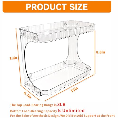 Cq Acrylic PET-2TIER YUSHI-CLEAR Clear Bathroom Organizers And Storage,2 Tier Makeup Organizer Countertop For Vanity,Plastic Skincare Cologne Perfume And Skin Care Organizer Shelves,Pack Of 1 thumb #1