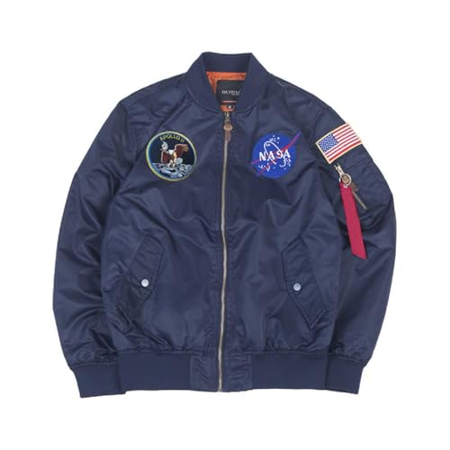 Image of CORIRESHA Mens Apollo NASA Patches Slim Fit Bomber Jackets Windbreaker