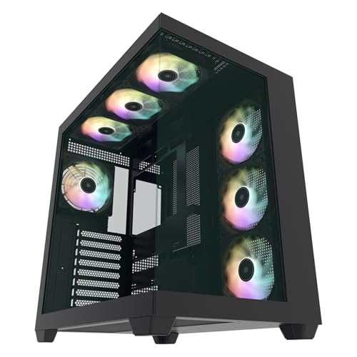 Image of GALAX HOF ALLSYNQ Dual-Chamber ATX Mid-Tower Computer Case /Gaming Cabinet with 270 View preinstall 7 ARGB Fans | Support E-ATX, ATX, M-ATX, Mini-ITX -PC CASE Black