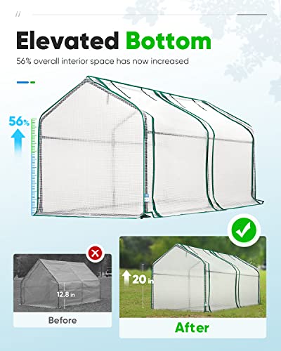 Quictent Mini Greenhouse, Mini Portable Green House W/ Pe Cover, Waterproof Uv Protected Reinforced Cloche Indoor Outdoor Green House 71" W X 36" D X 36" H (White) #TOP2