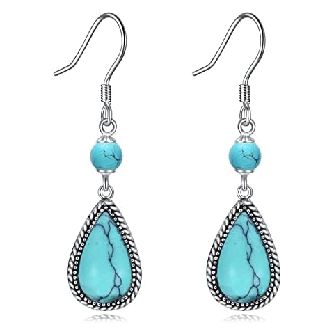 POPLYKE Teardrop Turquoise Earrings Cover