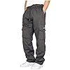 Men’s Cargo Sweatpants Open Bottom Fleece Hiking Jogger Cargo Sweatpants for Men with Pockets