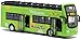 Jouet Toy Car Sightseeing Double-Decker Bus Alliage Die-Casting Voiture décapotable 01h32 Moule Rapport avec lumières et Musique Pull Back Modèle de Jouet (Color : Green)