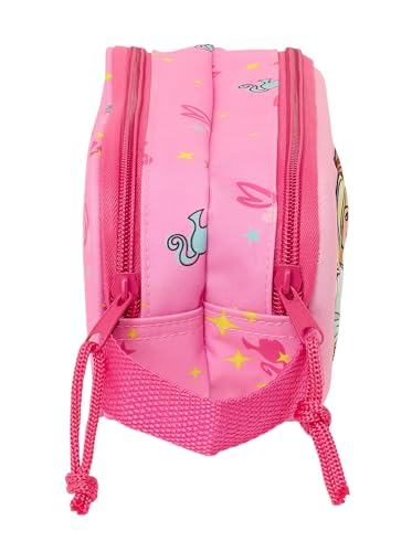 safta Barbie 3D Doppelmäppchen für Kinder, ideal für Kinder im Schulalter, bequem und vielseitig, Qualität und Widerstandsfähigkeit, 21 x 6 x 8 cm, Rosa/Fuchsia, Rosa/Pink, Estándar, Lässig