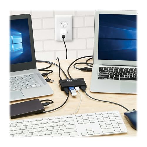 Image of Tripp Lite 2x4 USB 3.2 Switch Selector for 2 Computers and 4 Devices - Flash Drive, Keyboard, Mouse & More - 2 in 4 out, 5 Gbps Data Transfer, 2 USB-C Hosts + 4 USB-A Ports, 1-Year Warranty (U315-2X4)