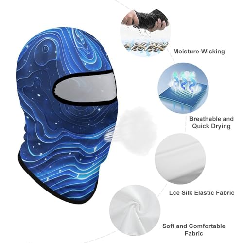 Balaclava para hombre y mujer, máscara para esquí con diseño azul eléctrico, cubreboca completo para ciclismo miniatura 3