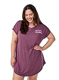 Zizzi Women Große Größen Nachthemd Viskose Druck O-Ausschnitt Größen Gr M Mauve Wine Mel Cool