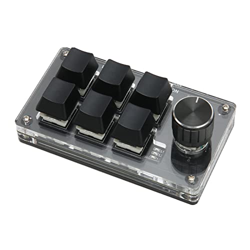 Mini clavier mécanique à 6 touches noir avec interrupteur bleu programmable - 3