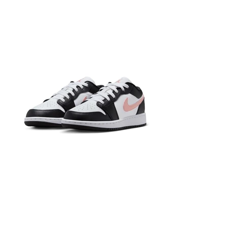 Air Jordan 1 Low Big Kids' Shoes (White/Black/Rust Pink)