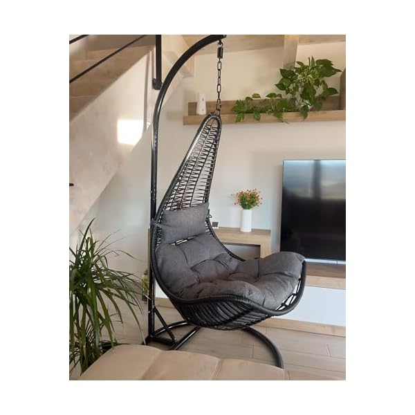 Hängesessel Atri II PE-Rattan Schwarz