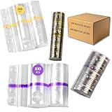 AF® Lot de 125 rouleau piece de monnaie 1 euro + 125 rangement pieces de monnaie 2 euros | Organise et protège votre argent en tubes à monnaie en papier