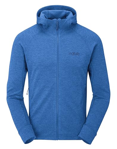 Rab Nexus   Sudadera con capucha para hombre, chaqueta de forro polar ligera con cremallera completa para senderismo y escalada, Azul maya, X Large