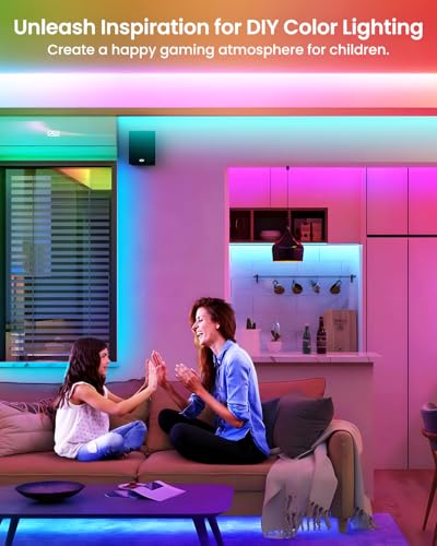 Image of Pak LED Lights for Bedroom 6.6ft, Smart RGB+IC LED Strip Lights with App, Music Sync Color Changing Flexible LED Lights with 64 Scene Modes for Party, Home, Christmas, Halloween Decor