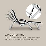 Liegestuhl Sonnenliege Gartenliege verstellbare Lehne in 4 Stufen klappbares Fußteil - 7