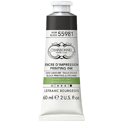 Lefranc Bourgeois Charbonnel 55981 - Inchiostro professionale lavabile in acqua, 60 ml, nero