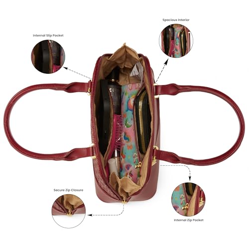 Image of Caprese Rain Small Satchel Bag with Adjustable & Detachable Strap | Versatile Shoulder, Crossbody & Handheld Bag with Multiple Compartments for Work, Travel, and Everyday Use