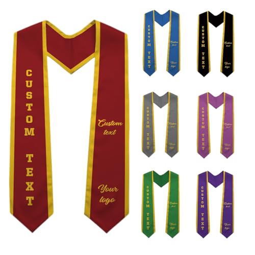 Custom Graduation Stole, Personalized Grad Sash with Text and Logo, Customized Class of 2025 Graduation Stoles Flag Graduation Honor Gifts