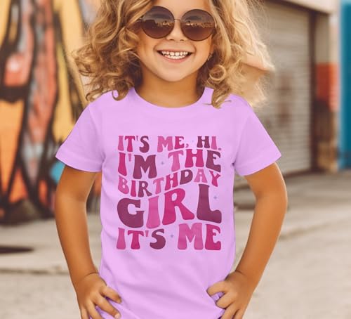 Image of LOTUCY Birthday Girl Outfit for Kids Its Me Hi Im The Birthday Girl Shirt | Birthday Party TopsToddler Kid Girls Tie Dye T-Shirt B-Day Gifts