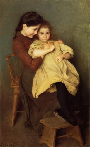 Cuadro de lienzo de Emile Friant una delusione infantile para decoracion de salon 60x90cm
