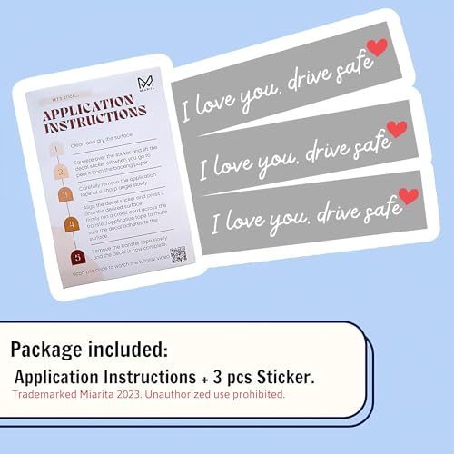 Image of Miarita 3X I Love You Drive Safe Mirror Sticker, Cute Car Stickers for Womens, Car Decals for Women, Rear View Mirror Sticker, Valentines Day Gifts Her, Him (I Love You Drive Safe White)