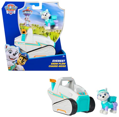 PAW PATROL - Everest-Figur mit Schneemobil-Rettungsfahrzeug, stabiles Basis-Fahrzeug (2025), authentisches Spielzeug zur Serie für Kinder ab 3 Jahren