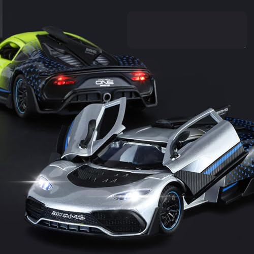 Image of Mashes Mercedes AMG One Diecast Metal Car Toy 1:32 Scale with Openable Doors, Pull Back Action, Light & Sound, Detailed Sports Car Model for Kids & Collectors