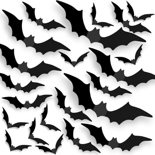 XIANGLONGY 120 peças morcego Halloween, morcegos Halloween 3D de PVC, morcegos Halloween decoraçõesUsados como decoração de parede de Halloween.
