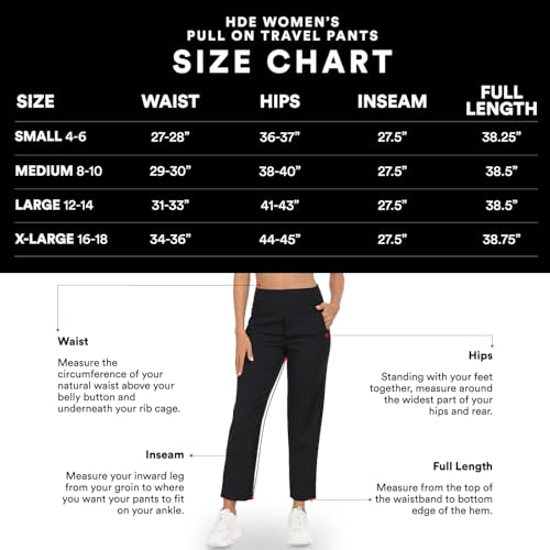 HDE Women's Travel Pants High Waist Stretch Work Golf Hiking Pant with Pockets3