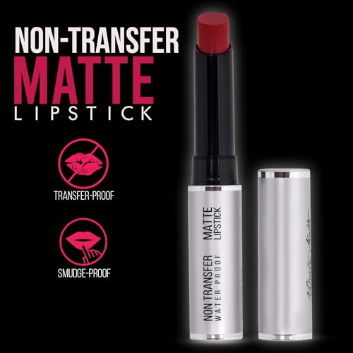 Image of Shryoan Non Transfer 24 Hours Matte Waterproof | Smudge Proof Lipstick | Sulphate-Free, with Honey for Combination Skin | Full Coverage Crayon, Daily Care | 3.5 Grams (Pack of 1)