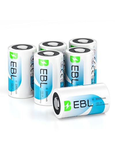 EBL CR2 Lithium Batterie, 1000mAh 3V Batterie für Kamera, Rauchmelder, Taschenlampe, Alarmanlage – Auslaufsicher & Langlebig, 6 Stück