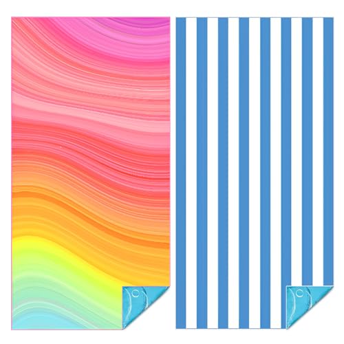 La mejor selección de Toallas de Microfibra Walmart los 10 mejores. 47 2 Pack Microfibra Sobredimensionada Ligera Toalla de Playa 90*180cm XL Extra Grande Delgada Sin Arena Toalla Viaje Piscina Yoga Gimnasio Camping (2, Rayas azules y blancas y rayas...