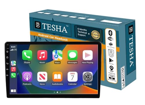 Image of TESHA 9 inch Android Car Stereo /Headunit for car /Capacitive Touch Screen /GPS + Steering Control Module /Full HD Screen (Ts9 4 /32(Wireless Android auto & Carplay))