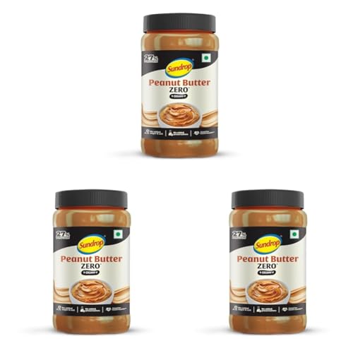 Image of Sundrop Peanut Butter Zero | Creamy| 924 Grams | with 27% Protein |11% Dietary Fiber | Zero Oil Separation| No Added Sugar, Salt & Preservatives | Great Value Per Gram of Protein (Pack of 3)