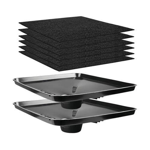 GENNIZZ 2-Pack 17892 Transmission Drain Pan for Lisle Oil Drains 6Pcs 22 Oil Drain Splash Pads Large Fluid Catch Pan Square Oil Drain Pan Fits Different Funnels Keep Floor Clean