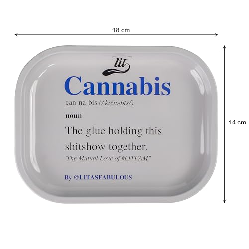 Image of LIT Metal Rolling Tray (White Edition) for Cigarette, Smoking Ash Bowl, Smoke Tray, Size 18x14cm (LITAF Accessories)