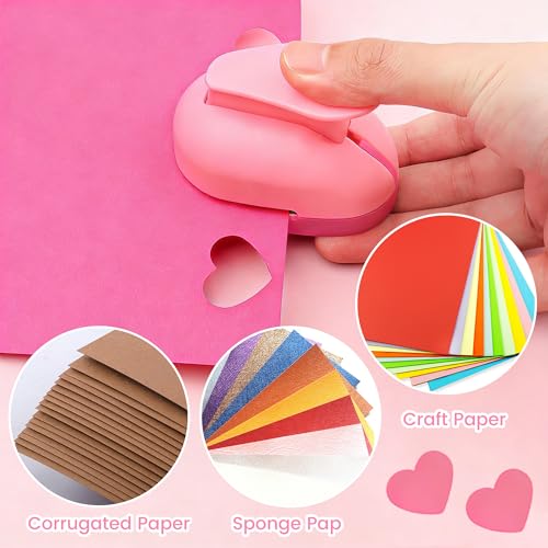 VVQWCY 5 Stück Papier Stanzer Kinder, Ausstanzer Motivstanzer Groß Set, Papierstanzer Kinder Stanzen Motivlocher Enthält Orchideen Bonbon Fünfblättrige Blumen Kirschblüten und Herzmotive